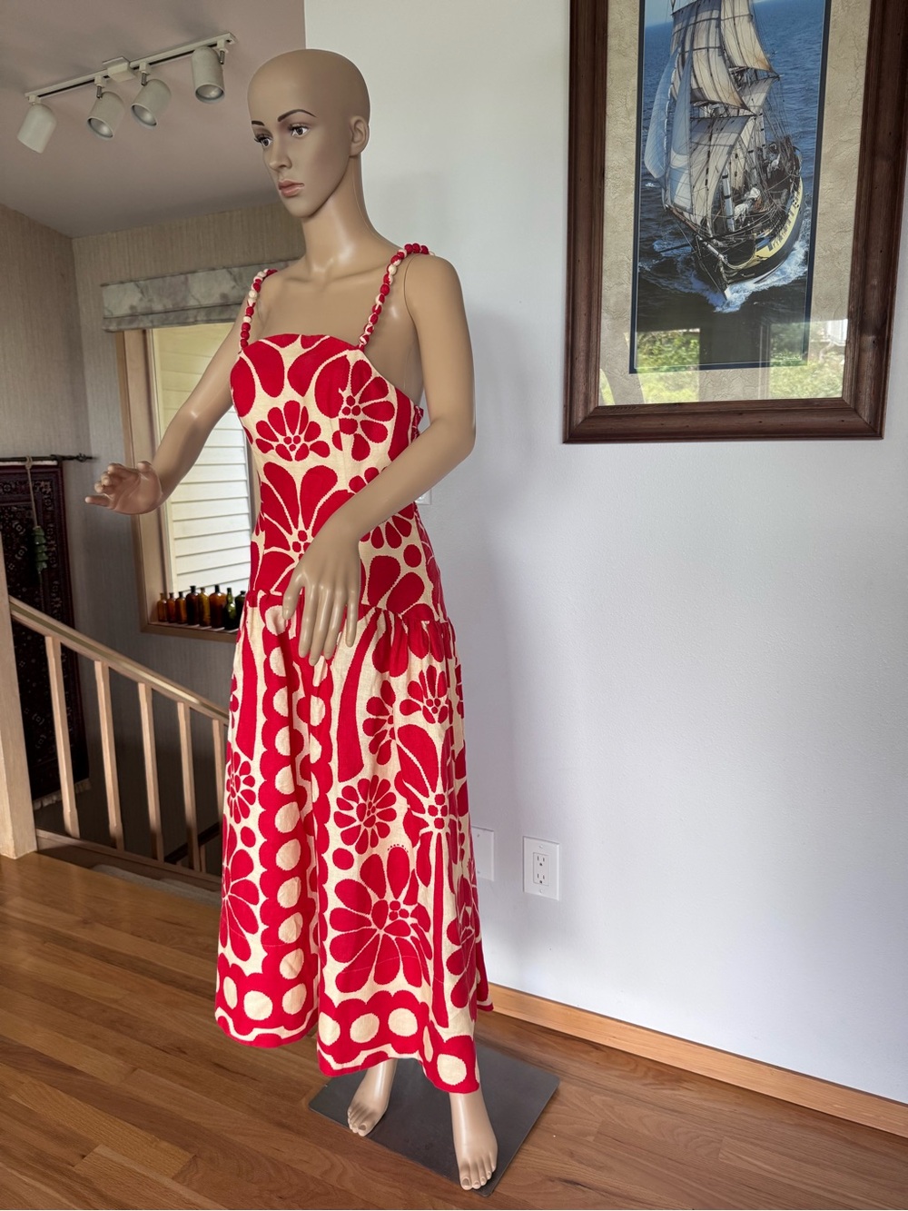 FARM Rio Palermo Red and Cream Floral Maxi Dress - Picture 7 of 14